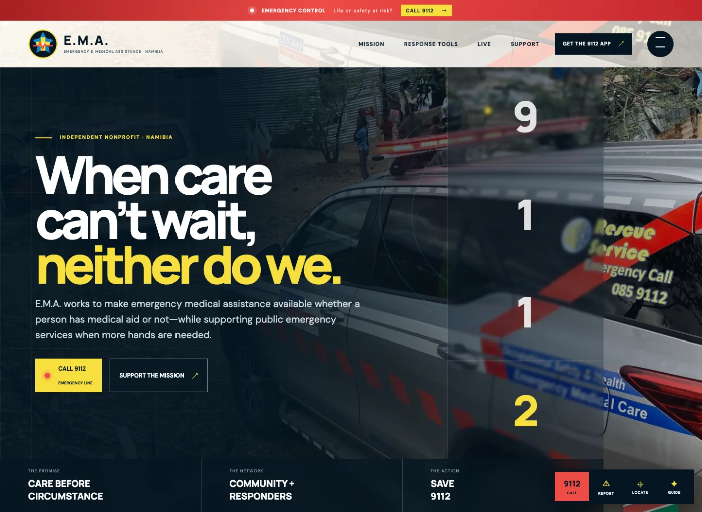 E.M.A. Namibia emergency-first digital experience